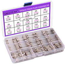 Load image into Gallery viewer, 250pcs Quick Blow Glass Tube Fuse Assorted Kit 250V 1A, 2A, 3A, 5A, 6A, 7A, 8A, 10A, 15A,20A, 6x30mm, 250V 1A, 5A, 10A, 15A, 20A, 5x20mm QBGTFAK (5x20mm and 6x30mm)