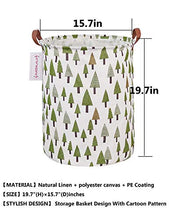 Load image into Gallery viewer, QUEENLALA Large Storage Basket,Laundry Hamper/Bathroom/Home Decor/Collapsible Round Storage Bin,Boys and Girls Hamper/Boxes/Clothing(Green Forest)