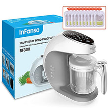 Load image into Gallery viewer, Infanso Baby Food Maker Food Processor for Infants and Toddlers 7 in 1 Blender Grinder Steamer, Blender, Chopper, Defroster, Reheater, Disinfector, Auto Cleaning 10 Food Pouches