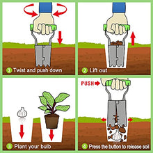 Load image into Gallery viewer, Colwelt Bulb Planter Set 4Pcs, Includes 2 Bulb Planters with Depth Markers and Automatic Soil Release, 1 Kneeling Pad, 1 Garden Gloves, Great Bulb Transplanter for Planting Tulips, Daffodils, Dahlias