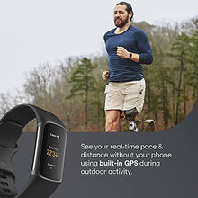 Load image into Gallery viewer, Fitbit Charge 5 Advanced Fitness & Health Tracker with Built-in GPS, Stress Management Tools, Sleep Tracking, 24/7 Heart Rate and More, Black/Graphite, One Size (S &L Bands Included)