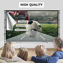 Load image into Gallery viewer, Projector Screen and Stand,Towond 150 inch Indoor Outdoor Projection Screen, Portable 16:9 4K HD Rear Front Movie Screen Pull Down with Carry Bag Wrinkle-Free Design for Home Theater Backyard Cinema