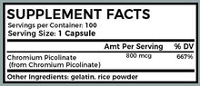 Load image into Gallery viewer, Ahana Nutrition Chromium Picolinate Supplement - Maintains Blood Sugar Levels & Aids Healthy Weight Loss (100 Capsules)
