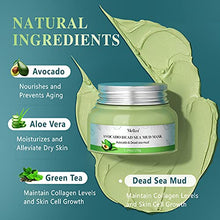 Load image into Gallery viewer, Organic Avocado Clay Mask Meliza Dead Sea Mud Mask Natural Green Tea Healing Clay Facial Mask Nourishing Hydration Antioxidant Deep Cleansing Mud Mask with Mask Brush for Acne Blackheads Pores