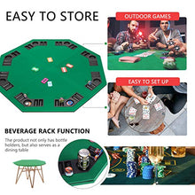 Load image into Gallery viewer, VIVOHOME 48 Inch Foldable 8-Player Texas Poker Card Tabletop Layout Portable Anti-Slip Rubber Board Game Mat with Cup Holders and Carrying Bag, Green