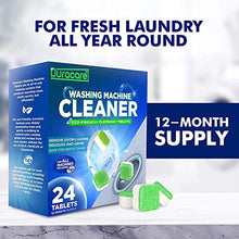 Load image into Gallery viewer, Duracare Washing Machine Cleaner | Heavy-Duty Deep Clean and Deodorize | 24 Tablets - 1 Year Supply | Best for HE, Frontload, and Topload Washers