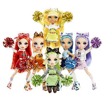 Load image into Gallery viewer, Rainbow High Cheer Jade Hunter – Green Cheerleader Fashion Doll with 2 Pom Poms and Doll Accessories, Great Gift for Kids 6-12 Years Old