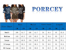 Load image into Gallery viewer, PORRCEY Womens Juniors Short Sleeve Sequin Funny Dress Shirts (Large, Blue 2)