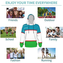 Load image into Gallery viewer, Uzbekistan Flag Print Hoodies Kids 3D Print Sweatshirts Long Sleeve Pullover Hoodies with Pocket for Teen Boys and Girls Black