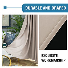Load image into Gallery viewer, H.VERSAILTEX 100% Blackout Patio Curtains Thermal Insulated Curtains for Sliding Door Extra Wide Window Panels Full Light Blocking Grommet Curtains with Black Liner, W100 x L96 inch - Natural