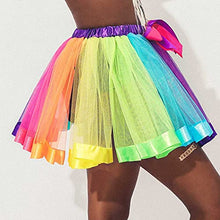 Load image into Gallery viewer, RELBCY Women's Tutu Skirt Rainbow Tulle Bubble Skirt Princess Party Ballet Skirt for Women and Girls (A Colorful)