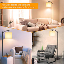 Load image into Gallery viewer, LED Floor Lamp for Living Room, Modern Standing Lamp for Bedroom, Classic Reading Floor Lamps with Lamp Shade Suits Farmhouse and Mid Century Modern for Study Office, E26 LED Bulb Included, Black