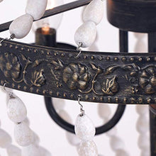 Load image into Gallery viewer, ANKARL Wood Beaded Chandelier Ceiling Pendant 3-Light Fixture Wooden Bead and Metal Chandeliers Hanging Lighting Home Decor Lamp for Bedrooms, Kitchen,Bathroom, Living Room