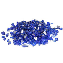 Load image into Gallery viewer, GASPRO 10-Pound Fire Glass – 1/2 Inch Reflective Tempered Fireglass with Fireplace Glass and Fire Pit Glass, Cobalt Blue Reflective