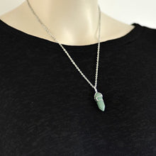 Load image into Gallery viewer, Paialco Jewelry Hand Wired Natural Aventurine Crystal Healing Point Chakra Pendant Necklace 18"