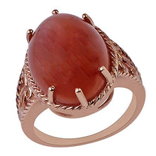 Load image into Gallery viewer, Carillon Chocolate Moonstone Natural Gemstone Oval Shape 18K Rose Gold Ring For Women for Men | Size: 4 to 10