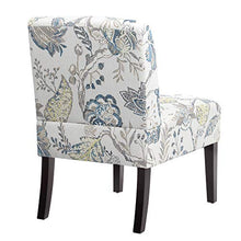 Load image into Gallery viewer, SONGMICS Leisure Chair, Slipper Chair with Solid Wood Feet, Mid-Century Modern Accent Sofa, Upholstered Lounge Chair, for Living Room Bedroom Studio, Floral White ULAC002W01