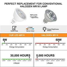 Load image into Gallery viewer, 12 Pack MR16 LED Bulbs 50W Halogen Equivalent, 2700K Warm White, 5W GU5.3 MR16 12V Spotlight Bulb, Non-Dimmable,45 Degree Beam Angle for Landscape, Recessed, Track Lighting