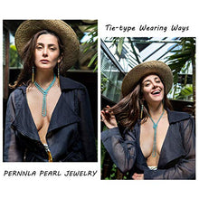 Load image into Gallery viewer, Natural Turquoise Endless Necklace Bohemian Long Beaded Strand Handmade Knotted Jewelry for Women Girls Fashion Multi-strand Gemstone Necklace for Her 47.5”