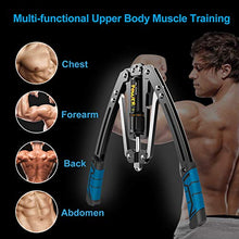 Load image into Gallery viewer, Tepemccu Hydraulic Power Twister Adjustable Arm-Exerciser - Home Chest Expander 22-440lbs, Home Fitness Equipment Bar for Men and Women with Resistance (Blue)