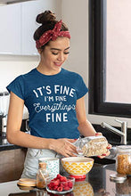 Load image into Gallery viewer, Mahrokh Women Funny Graphic Tees Loose Summer Tops Short Sleeve T Shirts with Sayings (Blue, Small)