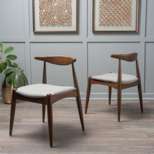 Load image into Gallery viewer, Christopher Knight Home 300007 Francie Fabric with Walnut Finish Dining Chairs, 2-Pcs Set, Light Grey / Walnut