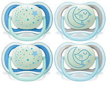 Load image into Gallery viewer, Philips AVENT Ultra Air Nighttime 6-18 Months Pacifier, SCF376/43, Blue, (Pack of 4)