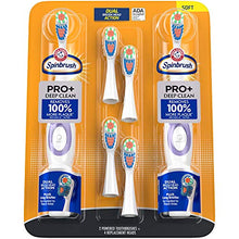 Load image into Gallery viewer, Arm & Hammer Spinbrush Pro+ Deep Clean Battery Powered Toothbrush, Club Tray, 2 Brushes, 4 Refills