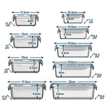 Load image into Gallery viewer, Razab 35 Pc Set Glass Food Storage Containers with Lids - Glass Meal Prep Containers Airtight Glass Bento Boxes BPA-Free 100% Leak Proof (15 lids,15 glass & 5 Plastic Sauce/Dip Containers)
