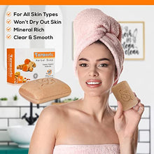 Load image into Gallery viewer, Turmeric Herbal Soap for Cleansing, Purifying, Protection, Revitalization, Moisturization, Anti-Aging, 5 Ounces Large Bar by Herboganic