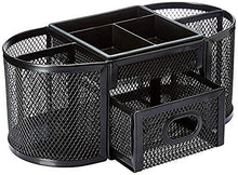 Load image into Gallery viewer, AmazonBasics DSN-02950 Mesh Desk Organizer, Black