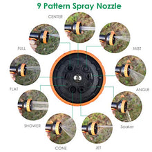Load image into Gallery viewer, TomCare Garden Hose 50ft Expandable Garden Hose Flexible Car Wash Water Hose with 9 Function Spray Nozzle Super Durable 3750D Latex Core 3/4" Solid Brass Fittings Retractable Hose for Washing Watering