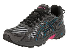 Load image into Gallery viewer, ASICS Women's Gel-Venture 6 Running Shoes, 11M, Black/Island Blue/Pink Glow