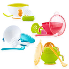 Load image into Gallery viewer, Nuby Garden Fresh Mash N' Feed Bowl with Spoon and Food Masher, Colors May Vary