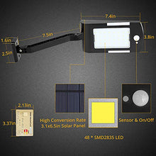 Load image into Gallery viewer, Solar Lights Outdoor, KUFUNG 48 Led Lamp, Wireless Waterproof Solar Flood Light, Security Motion Sensor Luces Solares for Deck, Fence, Patio, Front Door, Gutter, Yard, Shed, Path(2 Pack)