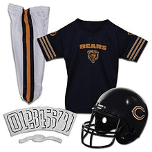 Load image into Gallery viewer, Franklin Sports Chicago Bears Kids Football Uniform Set - NFL Youth Football Costume for Boys & Girls - Set Includes Helmet, Jersey & Pants - Large