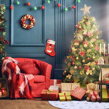 Load image into Gallery viewer, Christmas Tree Skirt - 48 Inches Large Soft Faux Fur Golden Snowflake Tree Skirt for Christmas Decorations Indoor Outdoor - Golden Snowflake