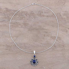 Load image into Gallery viewer, NOVICA Lapis Lazuli .925 Sterling Silver Pendant Necklace, 17.25", Royal Star'