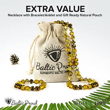 Load image into Gallery viewer, Baltic Amber Necklace And Bracelet Gift Set (Unisex Green Forest) - Certified Premium Quality Raw Baltic Amber