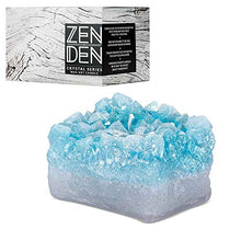 Load image into Gallery viewer, Zen Den Candles - Quartz Crystal Cluster Shaped - Unscented (Wax) Candle - Handcrafted for Home Décor & Positive Energy (Celestite/Blue)