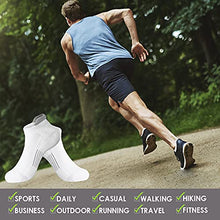 Load image into Gallery viewer, Men's Ankle Low Cut Athletic Performance Comfort No Show Running Cushion Socks Tab L and XXL (White,L/XL)