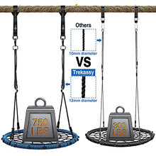 Load image into Gallery viewer, Trekassy 750 lb Spider Web Swing 40 inch for Tree Kids with Steel Frame and 2 Hanging Straps