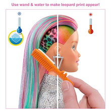 Load image into Gallery viewer, Barbie Leopard Rainbow Hair Doll (Blonde) with Color-Change Hair Feature, 16 Hair & Fashion Play Accessories Including Scrunchies, Brush, Fashion Tops, Cat Ears, Cat Purse & More