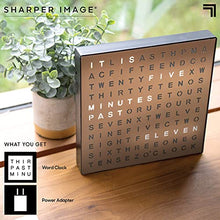 Load image into Gallery viewer, Sharper Image Light Up Electronic Word Clock, Copper Finish with LED Light Display, USB Cord and Power Adapter, 7.75in Square Face, Unique Contemporary Home and Office Decor
