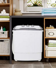 Load image into Gallery viewer, Portable Washer and Dryer,Safeplus Compact Mini Twin Tub Versatile Washing Machine with 8 lbs Washing &5 lbs Spin Dryer Load Cappacity Gravity Drain Pump and Drain Hose for apartments (gray)
