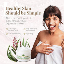 Load image into Gallery viewer, InfiniteAloe Face and Body Cream with Organic Aloe Vera Gel - Face Moisturizer for Women; Acne, Eczema, Psoriasis Relief Cream - Vitamin C, E, Alpha Lipoic Acid, MSM, Collagen - 8oz Jar