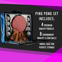 Load image into Gallery viewer, JP WinLook Ping Pong Paddles Set of 4 - Premium Table Tennis Racket 4 Player Set; 8 Game Balls; Good Spin, Pingpong Accessories Racquets Bat Bundle Kit; Cover Case; Indoor Outdoor