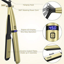 Load image into Gallery viewer, Hair Straightener Flat Iron for Hair - Ceramic Tourmaline Straightening Iron 1 inch with Digital LCD Display & 8 Adjustable Temperature Suitable for All Hair Types