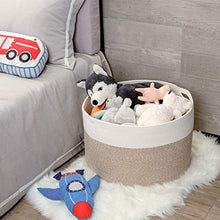 Load image into Gallery viewer, Mintwood Design Extra Large 22 x14 Inches Decorative Woven Cotton Rope Basket, Laundry Basket, Blanket Basket, Baby and Dog Toy Storage Baskets Bin, Kid Laundry Hamper, Towel Basket
