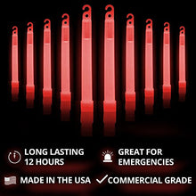 Load image into Gallery viewer, Cyalume - 9-08002 SnapLight Red Light Sticks – 6 Inch Industrial Grade, Ultra Bright Glow Sticks with 12 Hour Duration (Pack of 10)
